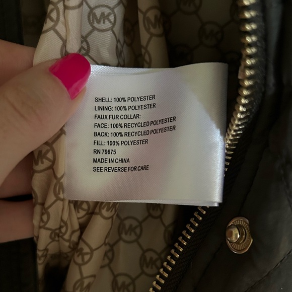 Women’s Faux-Fur-Collar Quilted Coat by Michael Kors - Picture 12 of 15